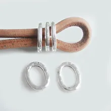 20 штук античное серебро слайдер разделитель бусины 10x6 мм 5 мм круглый кожаный шнур браслет ювелирных изделий