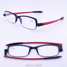 Горячая 748 легкий вес удобно носить Вращающийся складной semirimless TR90 в форме щита очки для чтения с плоский корпус