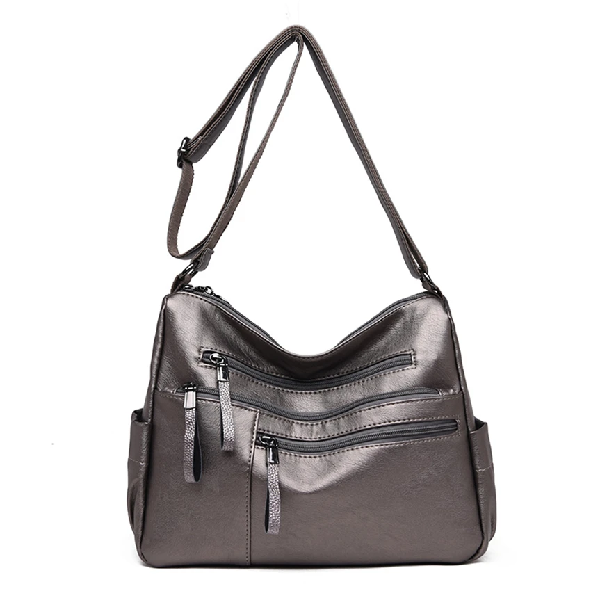 Модные большие сумки через плечо для женщин, известный бренд, мягкая кожаная сумка на плечо, женские роскошные сумки, женские сумки, дизайнерские сумки - Цвет: Bronze2