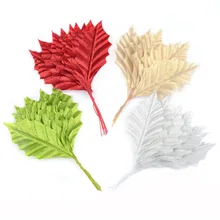 10 pçs ouro prata artificial de seda maple folhas casa festa de casamento decoração diy presente de natal artesanato scrapbooking falso flor