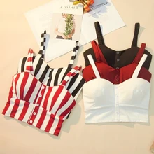 Crop Top Cami Tank Top Women Female Slimming Movement Striped Women Top Sexy Cropped Tops Tank Elasticity Women Feminino Bustier