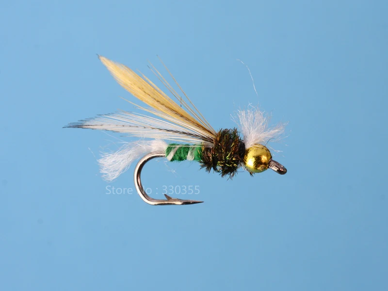 100 Pcs Bead Head Caddis Larva Black/Grey Nymphs Flies Fly Fishing