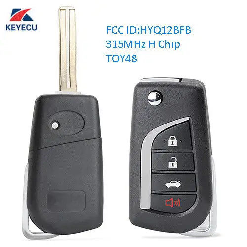 Запасной дистанционный ключ KEYECU 4B для Toyota Camry 2018 FCC: чип HYQ12BFB H|Ключ от авто| |