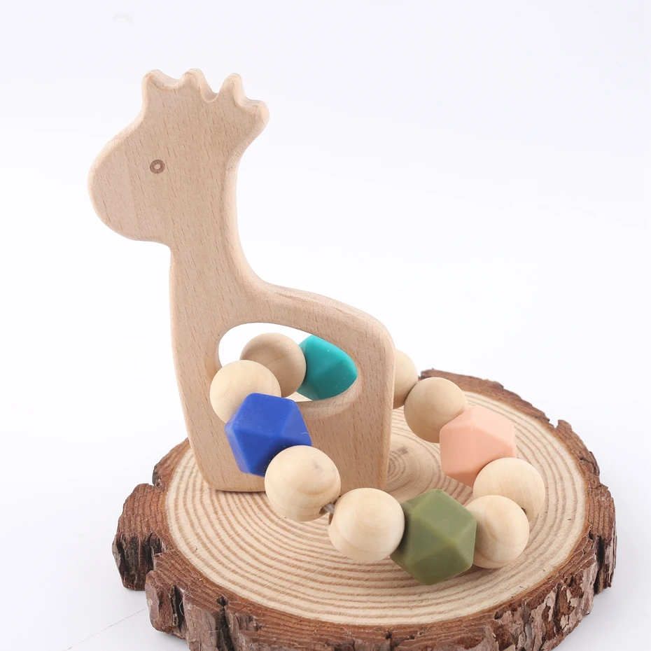 1 шт. Оригинальный Деревянный Детский Браслет жевательные Прорезыватель для
