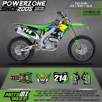 

PowerZone Custom Team Graphics Backgrounds Decals 3M Stickers Kit For Kawasaki KX250F 2013-2016 025