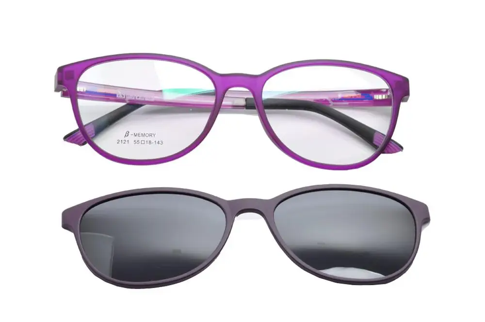 DEDING очки с магнитным зажимом на поляризационных солнцезащитных очках клип на солнцезащитные очки glassusunglassuglasses близорукость очки для вождения DD1404NEW - Цвет линз: C086 Purple