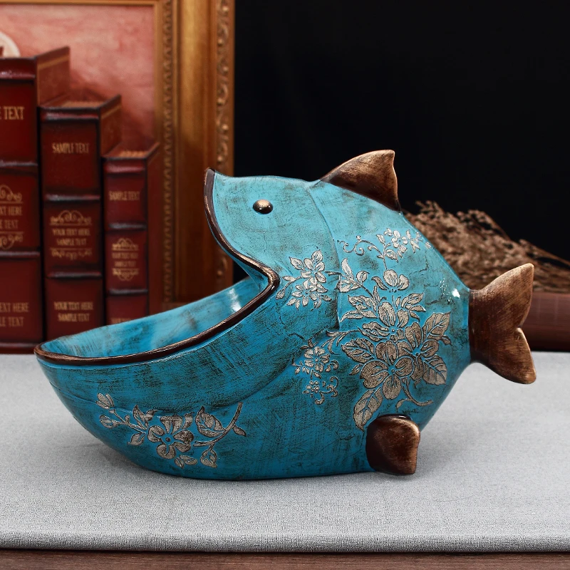 

American Resin Animal Home Resin Key Storage Box Ornaments Office Desktop Livingroom Retro Figurines Craft Decoration Gift