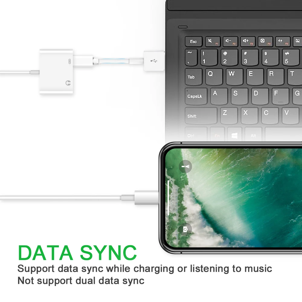 Ascromy 2in1 3 5 мм Jack AUX адаптер сплиттер для Apple iPhone XS Max XR X S 8 плюс 7 наушников аудио