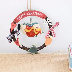 2018 Merry Новогодние товары творческие подарки деревянные ретро двери вешалка колокол кулон украшение дома