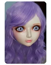 (DM025) Women/Girl Sweet Resin Half Head Kigurumi BJD Mask Cosplay Japanese Anime Lifelike Lolita Mask Crossdressing Sex Doll