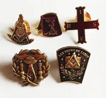 

One lot of 5pcs different freemason masonic lapel pin badges