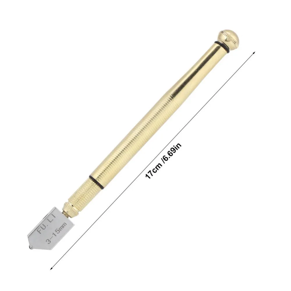 Прочный наконечник противоскользящая металлическая ручка стальное лезвие подача масла стеклянный Резак Режущий инструмент подходит для 3-15 мм стеклянные ручные инструменты