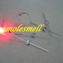 50 шт., новинка 1,5 мм мини красный прозрачный СВЕТОДИОДНЫЙ светодиодный s Бесплатные резисторы Сделано в Тайване