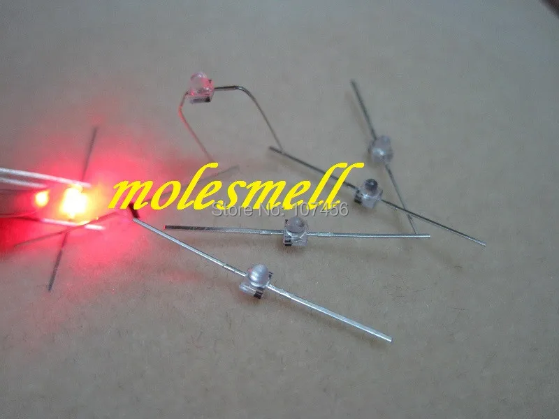 

50pcs, New 1.5mm Mini Red Water Clear LED Leds Free Resistors Made in Taiwan