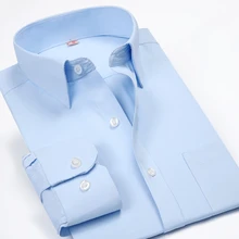 Модная брендовая мужская модная одежда мужские s с длинным рукавом рубашки мужские однотонные с отложным воротником Формальные рубашки для мужчин