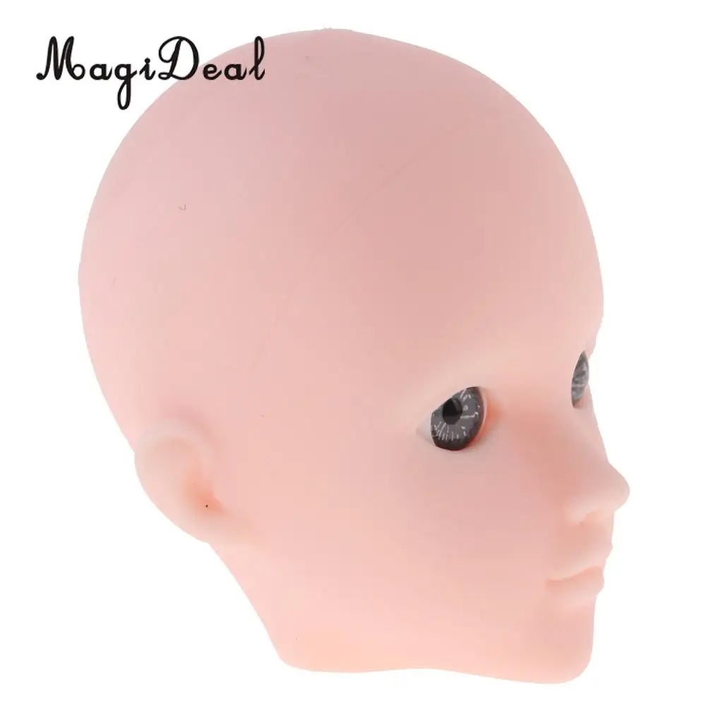 1/6 Girl Doll Head with Gray Eyes for BJD XinYi Doll Body Parts Custom Accs
