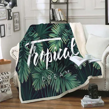 

2020 Home Essentials New 3D Digital Printing Green Plant Blanket Indoor Air Conditioner Was Tapestry Cover Blanket Plaid