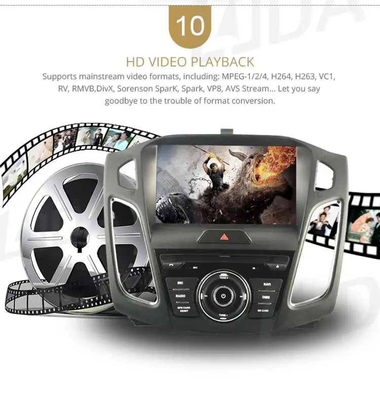 Top LJDA Android 9.1 Car DVD Player For FORD FOCUS 2012 2013 2014 2015 2016 GPS Navigation 1 Din Car Radio Multimedia WIFI Stereo SD 12