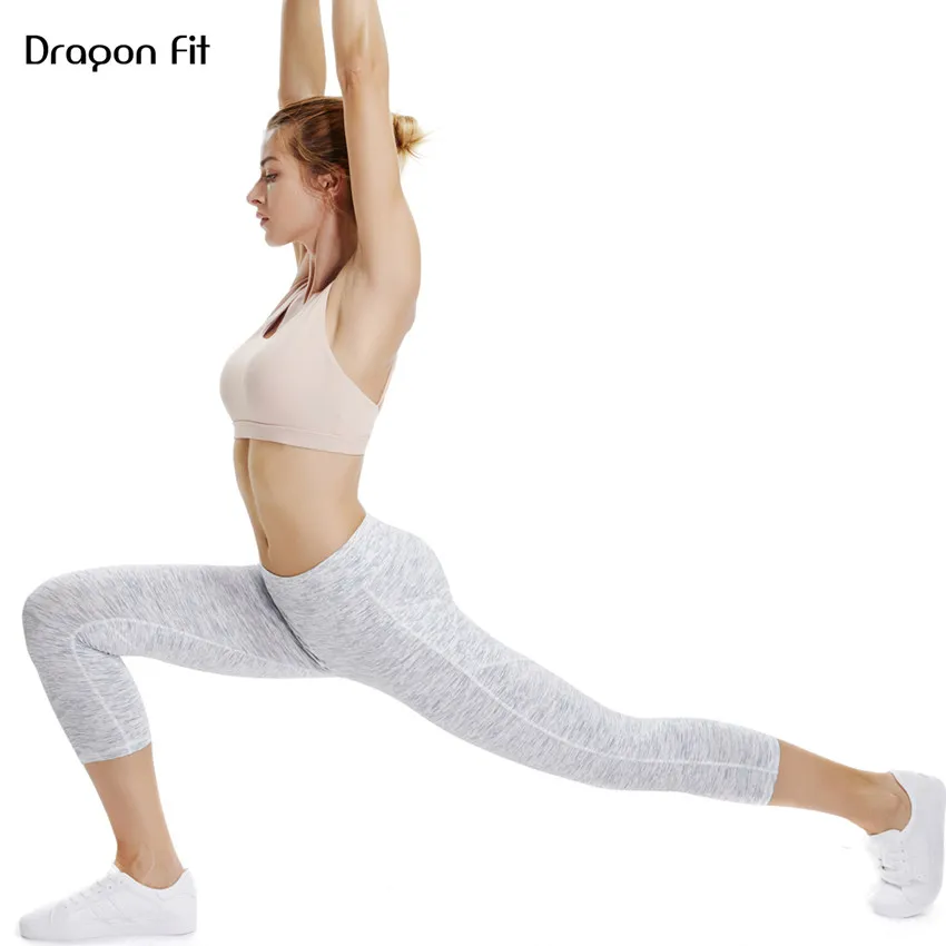 Женские леггинсы с высокой талией Dragon Fit для фитнеса йоги Капри бега женщин|Штаны