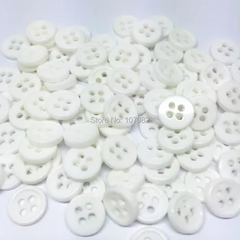 

1000pcs White Color 9mm Round Resin Buttons 4 Holes Sewing Garment Accessories DIY Button Embellishments