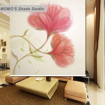 

MOMO Blackout Flower Window Curtains Roller Shades Blinds Thermal Insulated Fabric Custom Size, Alice 503