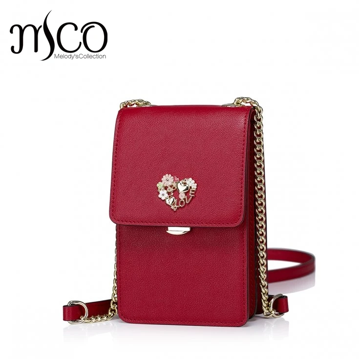

New 2017 Women's Cowhide Leather Chain Vertical Small Shoulder Bag Cross Body Purse Mini Crossbody Bag messenger bags