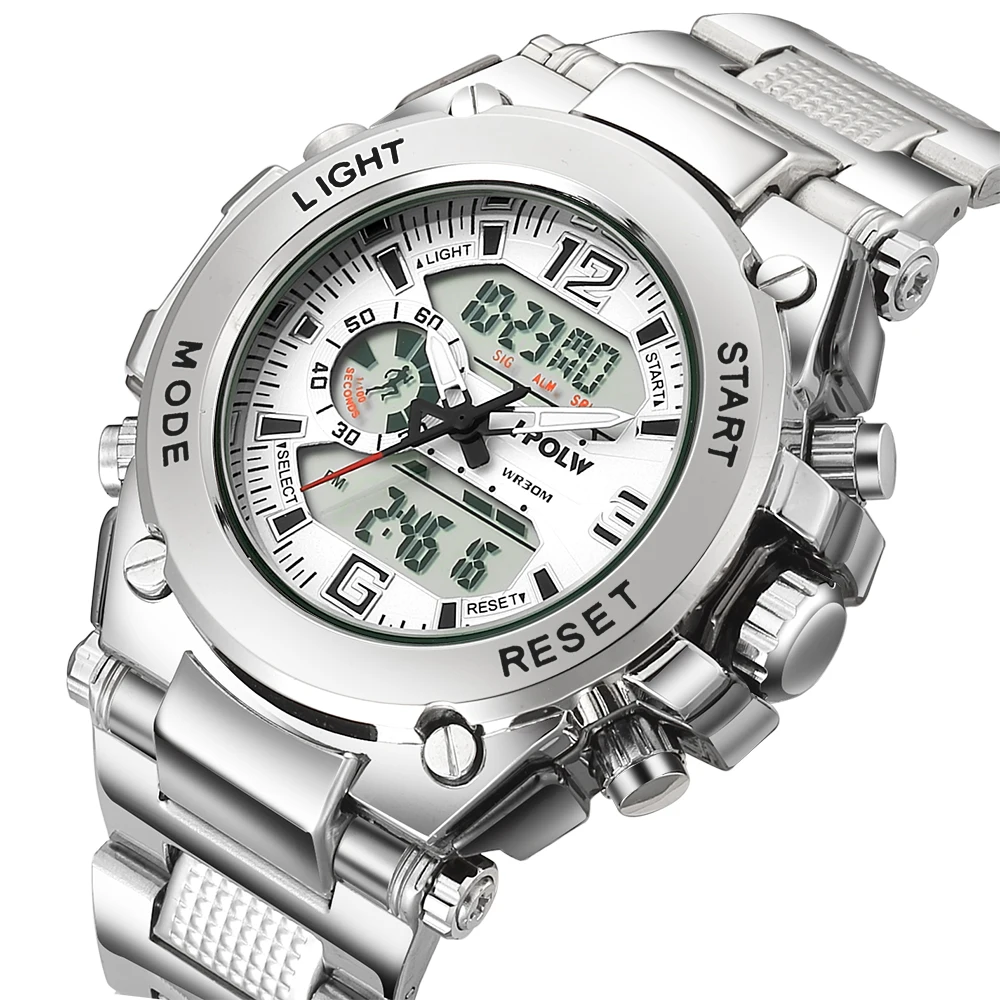 Montre homme Sports LED Horloge à quartz numérique