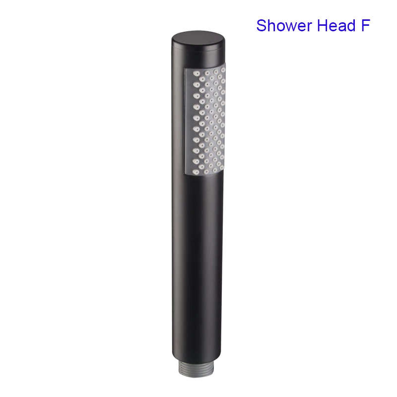 Твердая латунь матовый черный ручной насадки для душа Ванная комната экономии воды медь душ ручной распылитель круглый квадратный - Цвет: Shower Head F