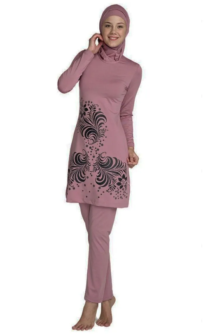Мусульманское Купальники для малышек отдельный плюс размер купальник женские купальные костюмы исламские купальники пакистанской одежде женщина Купальники для малышек женский с капюшоном - Цвет: Brown