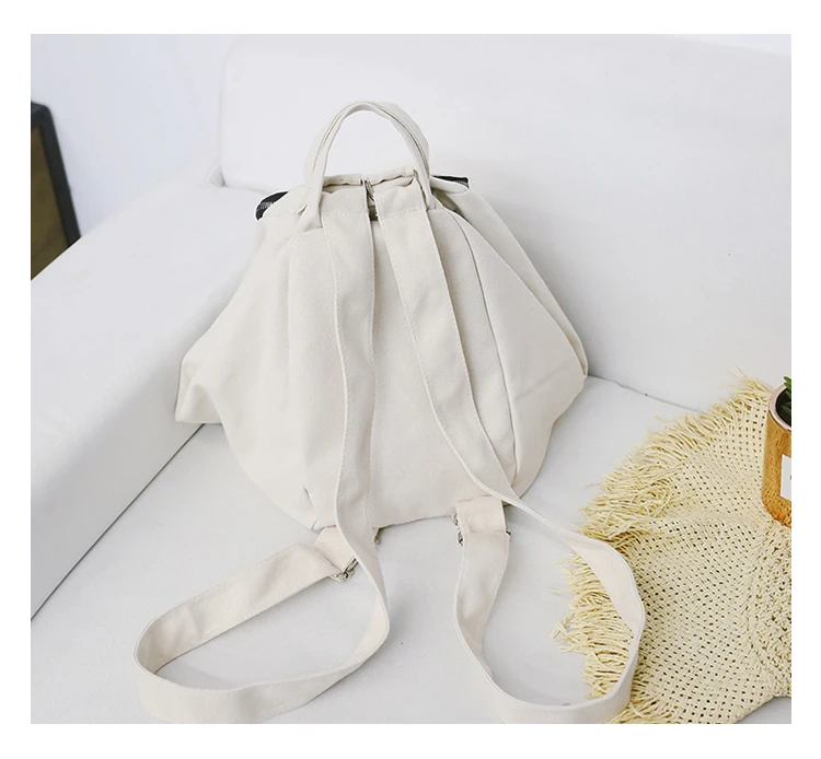 Menghuo Solid Color Multifunctional Bag Canvas Backpack Women Mochila School Bag for Travel Backpacks School Backpack for Girls (50)