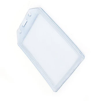

PVC Vertical Name Tag ID Work Exhibition Badge Card Holder Clear Blue
