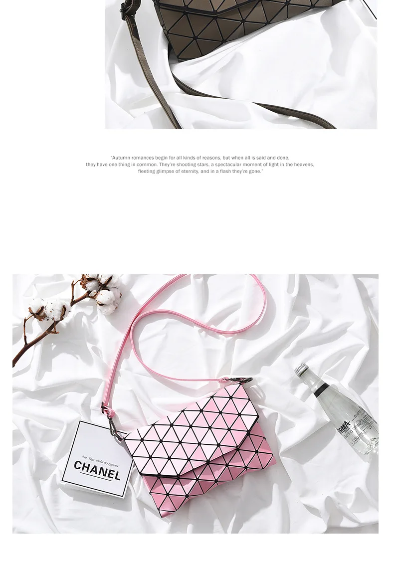 Women Diamond Lattice Laser Sequins Mirror Shoulder Bag Latest Style Geometry Quilted Plaid Mosaic Hasp Messenger Evening Bag (17)