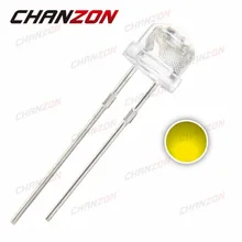 100 шт. 5 мм Соломенная шляпка, жёлтый пляжный комплект прозрачный светодиодный Диод Широкий формат 5 мм светоизлучающий диод водный яркий светодиодный светильник электронный компонент