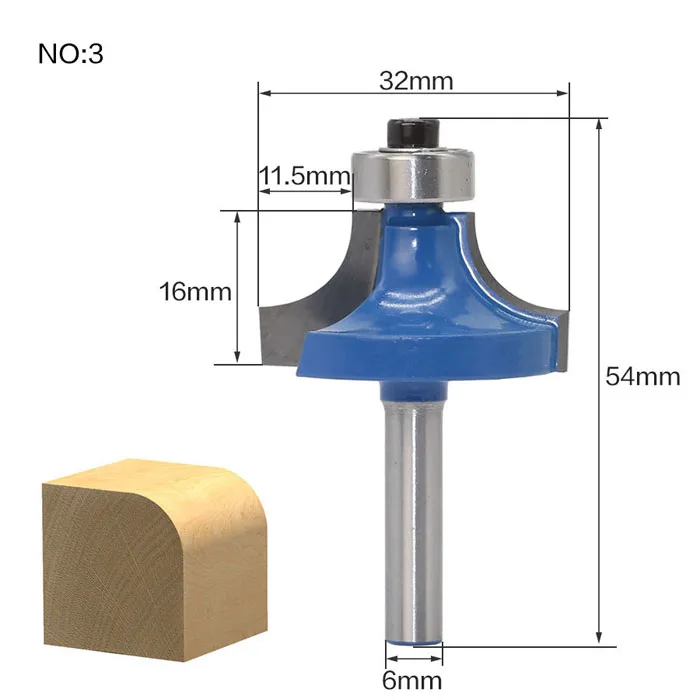1 шт. 6 мм хвостовик древесины маршрутизатор бит прямой T V заподлицо очистка Круглый угол бухта коробка биты фрезы для дерева