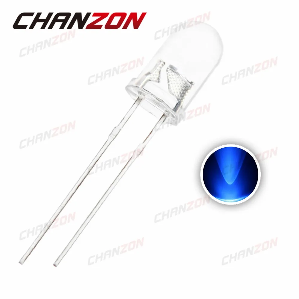 Светодиодный светильник 5 мм супер яркий прозрачный Круглый 100 шт.|5mm diode|led blue 5mmlight