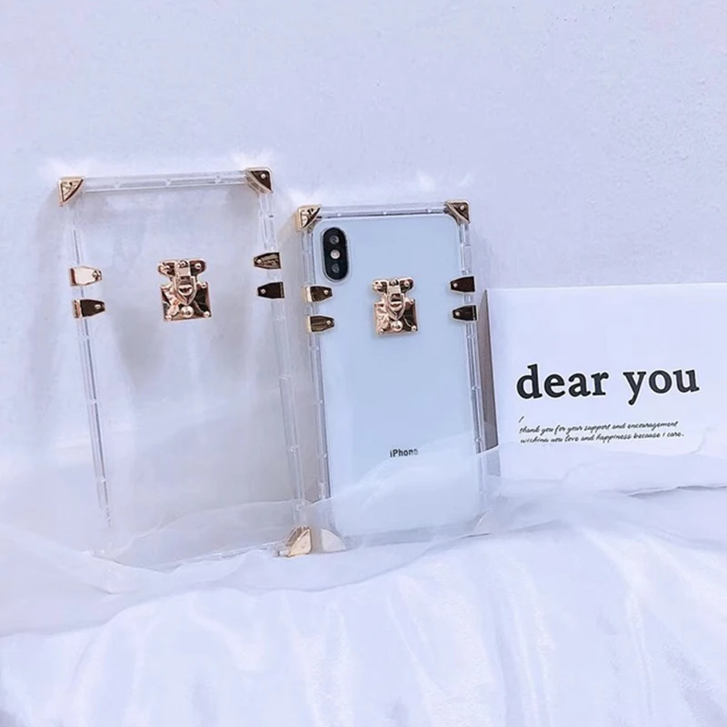 

Paris Luxury Square transparent soft phone case for iphone Xs Max Xr X 6 6s Plus 7 8 plus silicone TPU Clear Brand Back Cover