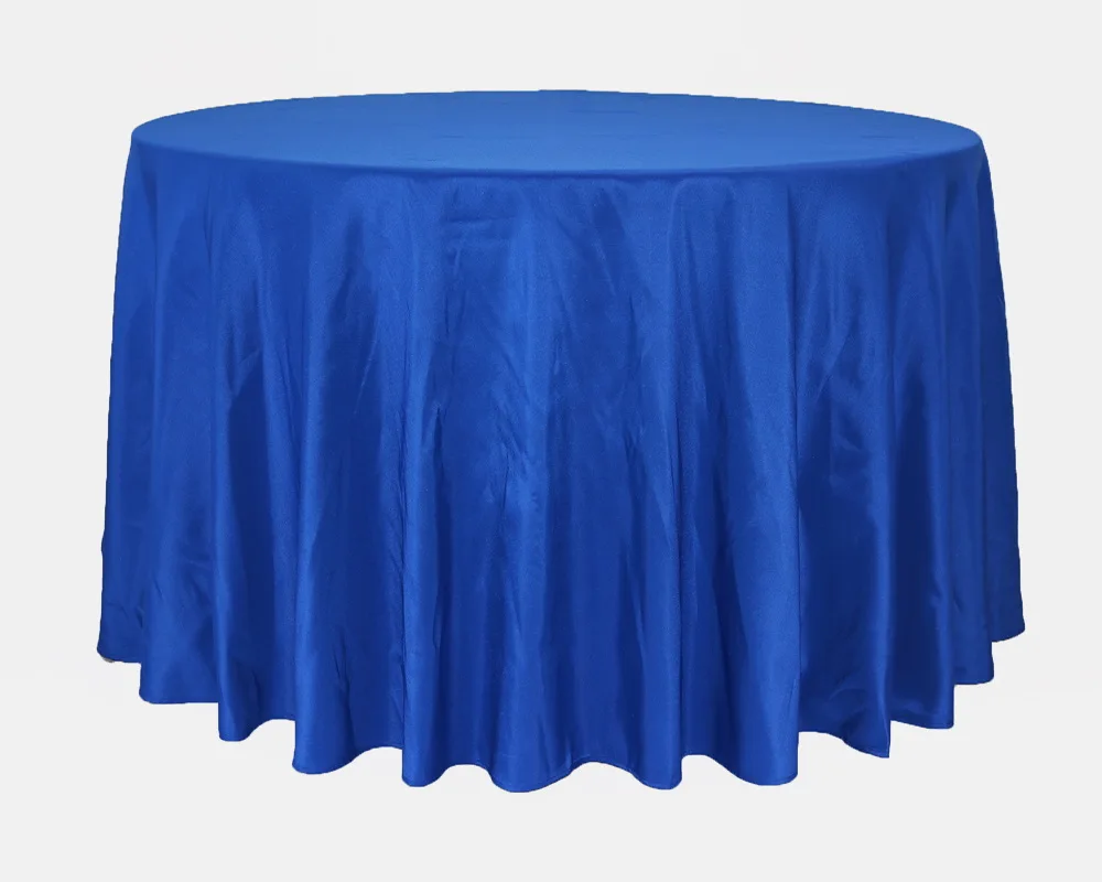 SMOPOR белая полиэфирная круглая скатерть для свадебных мероприятий, вечерние украшения для ресторана, банкета, рождественского обеденного стола - Цвет: royal blue