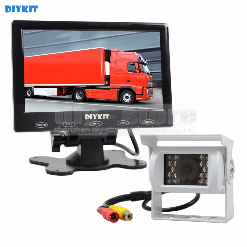 

DIYKIT Wire 7 inch Touch Car Monitor + IR Rear View CCD Waterproof Car Camera Kit for Horse Trailer Motorhome System