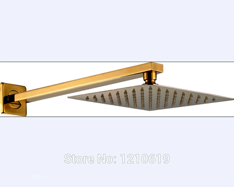 

New Arrival Luxury Golden Polish Shower Top Sprayer 8 Inch Shower Head w/ Shower Arm