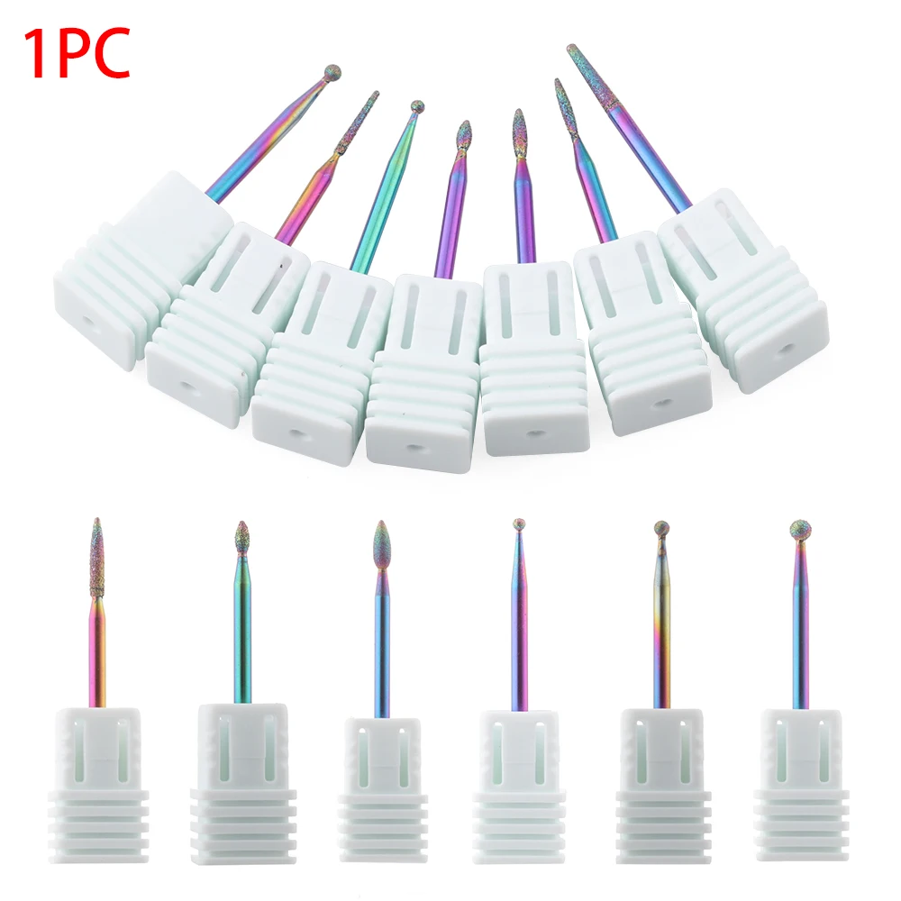 

1pc Diamond Nail Drill Bits Rainbow Milling Cutters For Manicure Pedicure Remove Gel Varnish Machine Tools Nail Art Equipment