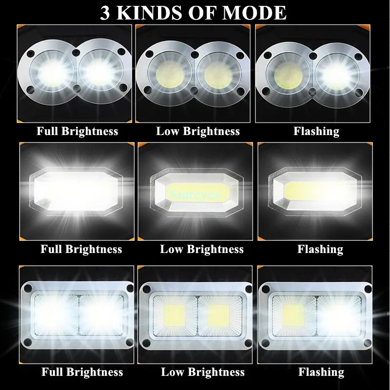 LED Flood Light led flood light Portable COB 20W Rechargeable Flood light Outdoor lamp lighting flashlight torch optional purchase 18650 battery