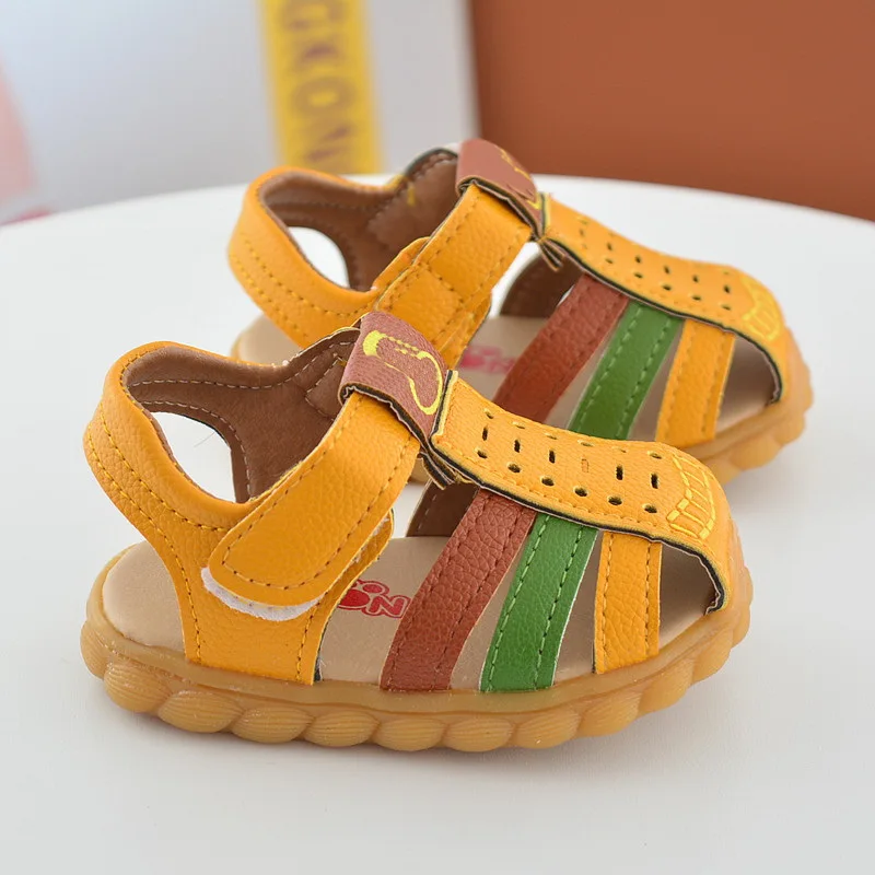 Горячая распродажа новые летние обувь для мальчика сухожилия мягкая подошва Нескользящая детские сандалии для младенцев
