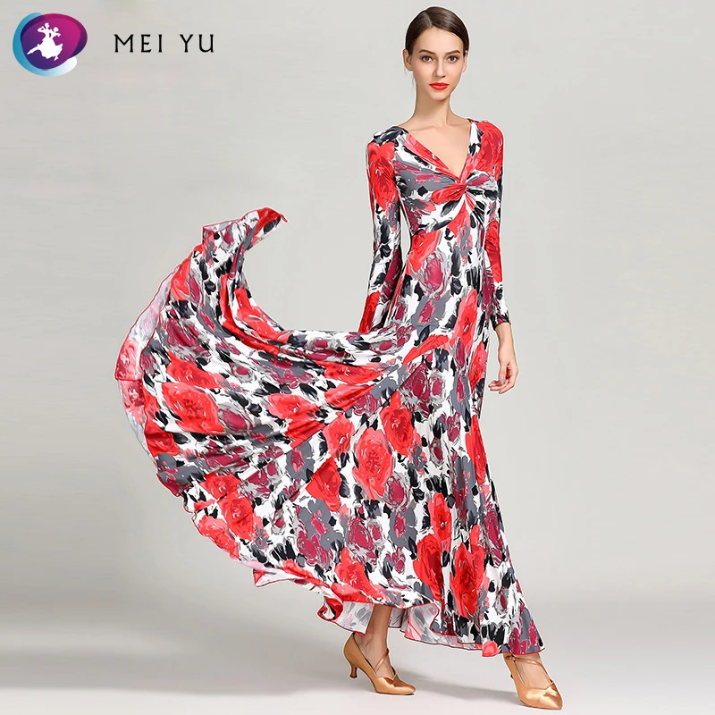 

MEI YU S9045 Modern Dance Costume Women Ladies Dancewear Waltzing Tango Dancing Dress Ballroom Costume Evening Party Dress