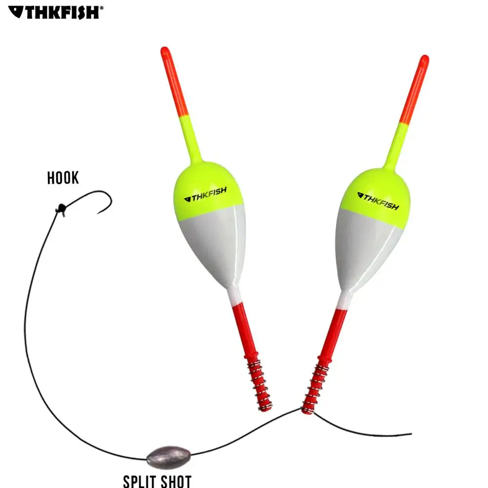 THKFISH 2 pieces Spring Fishing Floats Bobbers 15g 0.53oz Crappie