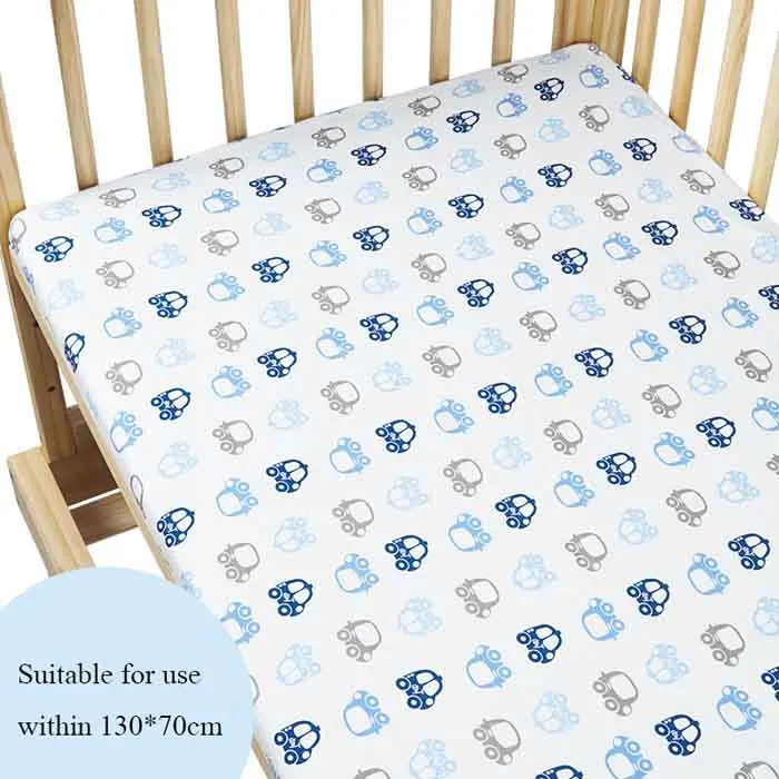 Мультфильм простыня для детской кроватки 130*70 см новорожденная детская кроватка натяжная простыня для наматрасник для малышей Постельные принадлежности