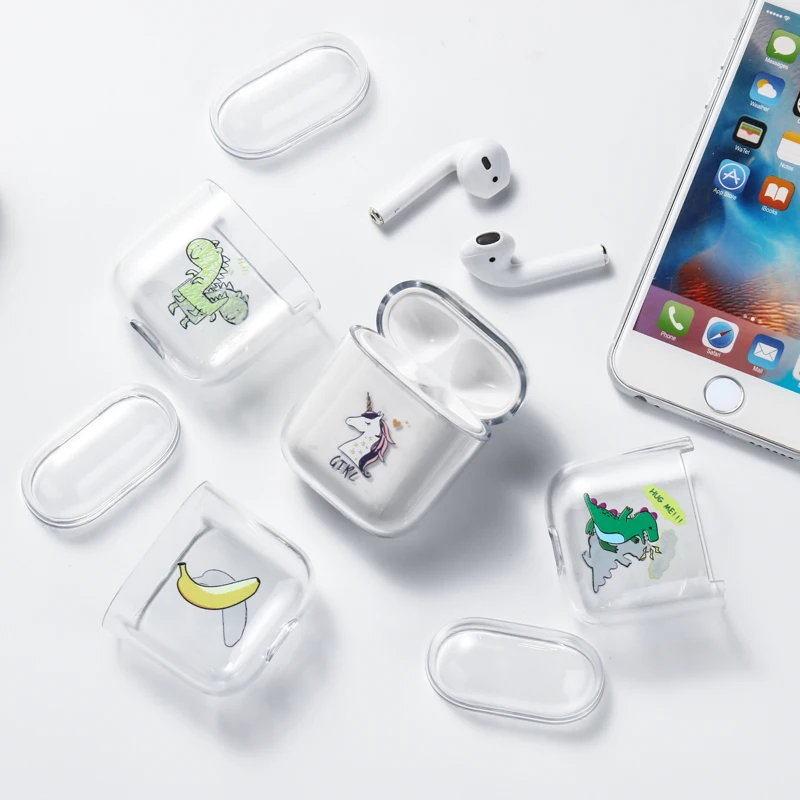 Чехол для Airpods милый жесткий пластиковый прозрачный чехол с рисунком DIY защитный