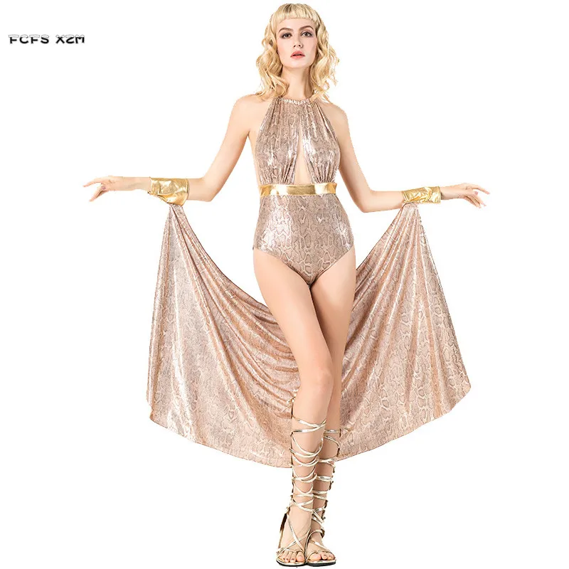 

Sexy Woman Greece Goddess Athena Cosplay Female Halloween Cleopatra Costumes Carnival Purim Nightclub Bar Stage Play Party Dress