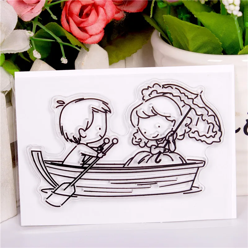 DLKSDI Cartoon Girl boy Transparent Clear Stamp DIY Silicone Seals Scrapbooking / Card Making/Photo Album Decoration | Канцтовары для