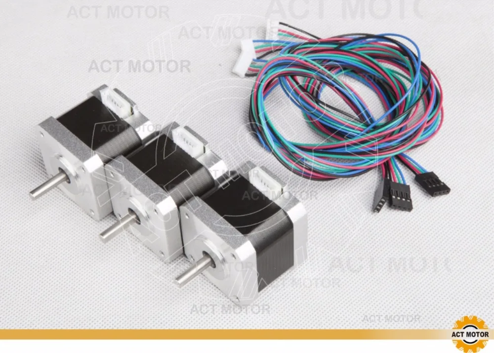 

Shipping from China!ACT 3PCS Nema17 Stepper Motor 17HS4417L20P1-X2 60oz-in 40mm 1.7A 4-lead CE ROSH ISO Factory Direct Sale