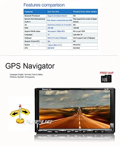 Flash Deal Pupug 7-Inch Touch Screen Built-in Bluetooth Mic Car Stereo DVD Player with GPS IPOD, Remote Control and Accessories 2 Flash Deal Pupug 7-Inch Touch Screen Built-in Bluetooth Mic Car Stereo DVD Player with GPS IPOD, Remote Control and Accessories 2